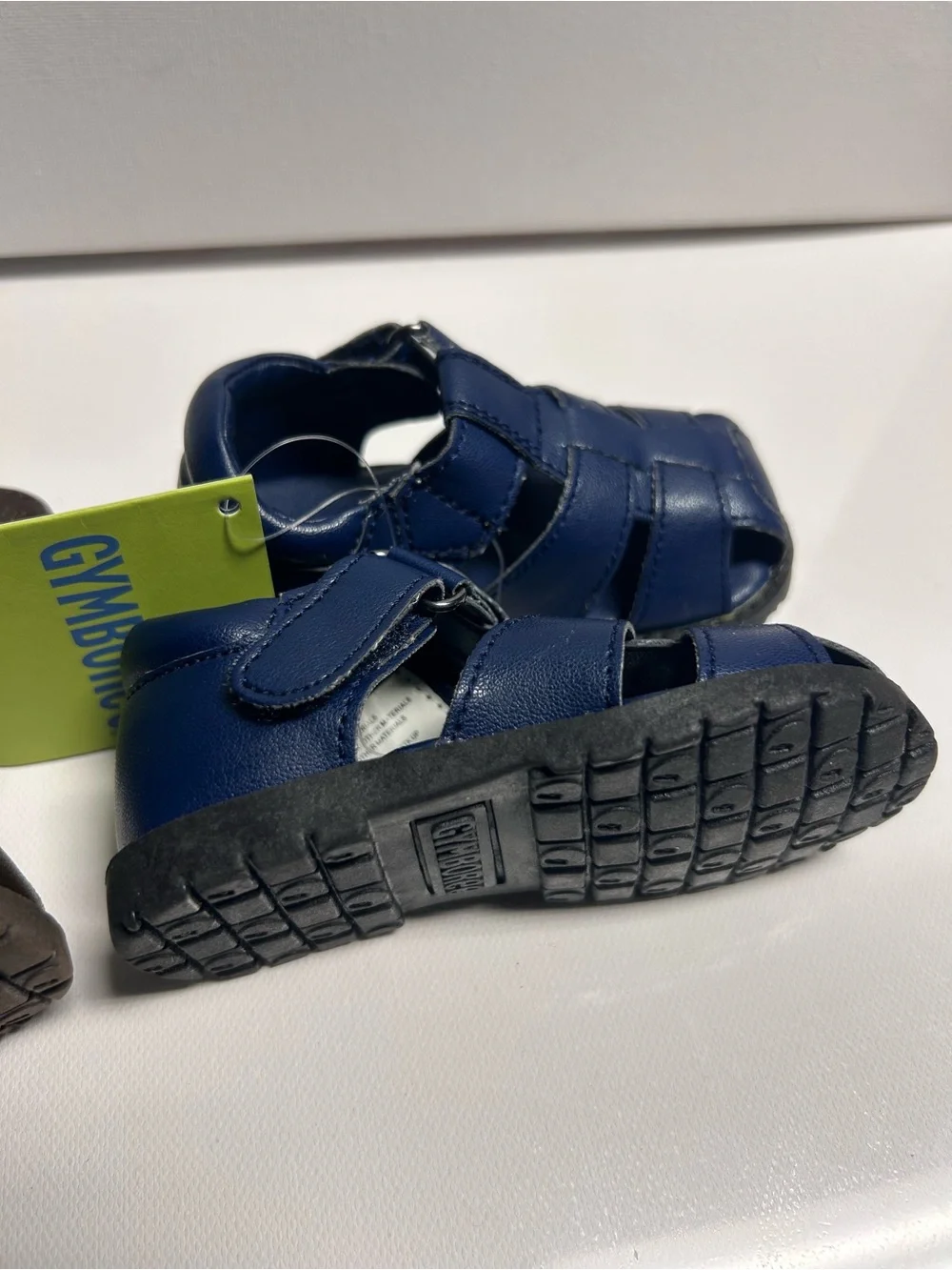 2 Pairs Gymboree Fisherman Navy Blue and Dark Brown Kids Sandals 3T